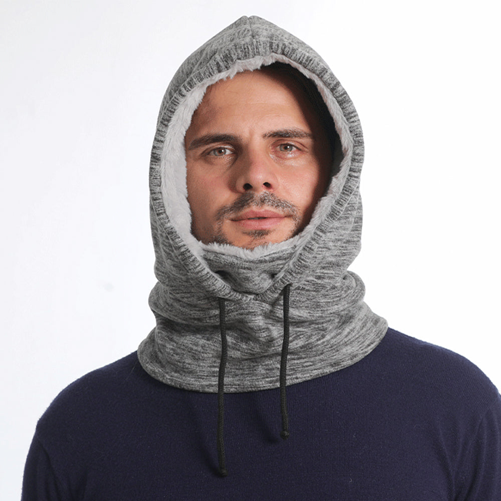 2Pcs Thick Fleece Windproof Hooded Neck Warmer Winter Balaclava for Men