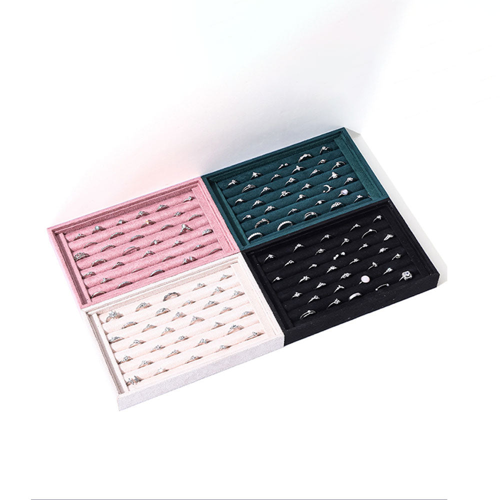 Jewellery Ring Display Organiser Case Tray Holder Earring Storage Box