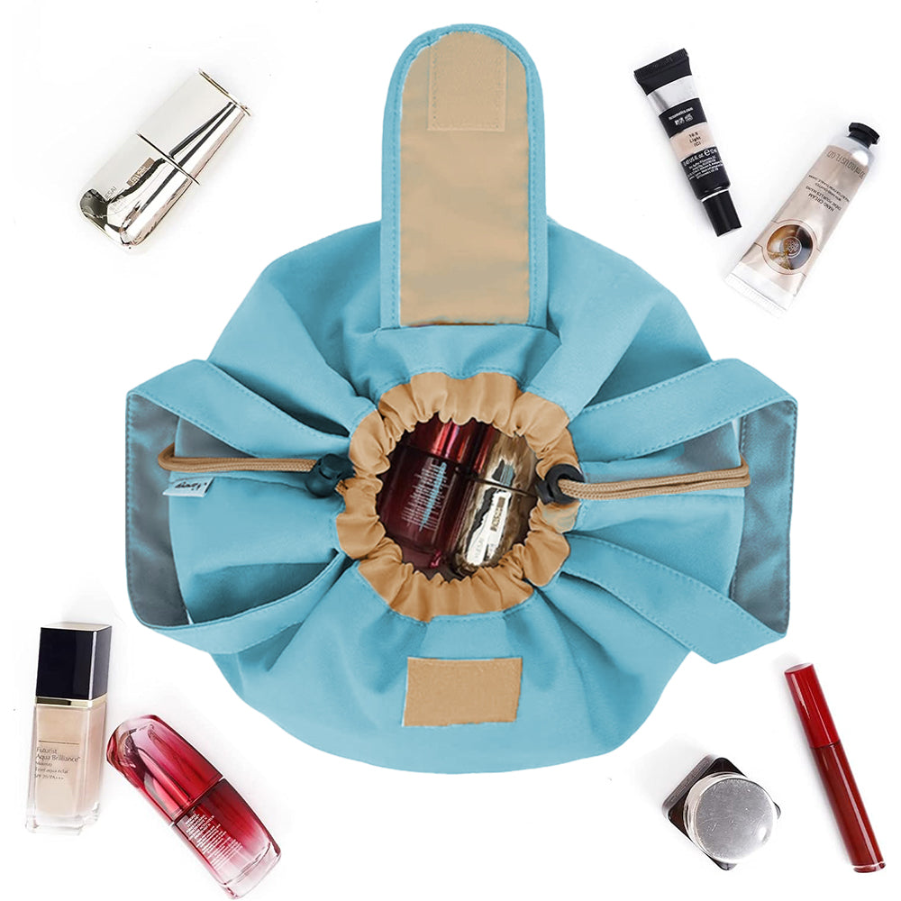 Travel Large Barrel Drawstring Cosmetic Bag for Women