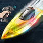 Rechargeable Water-resistant Remote Control Boat with Color LED Lights for Pool Lake
