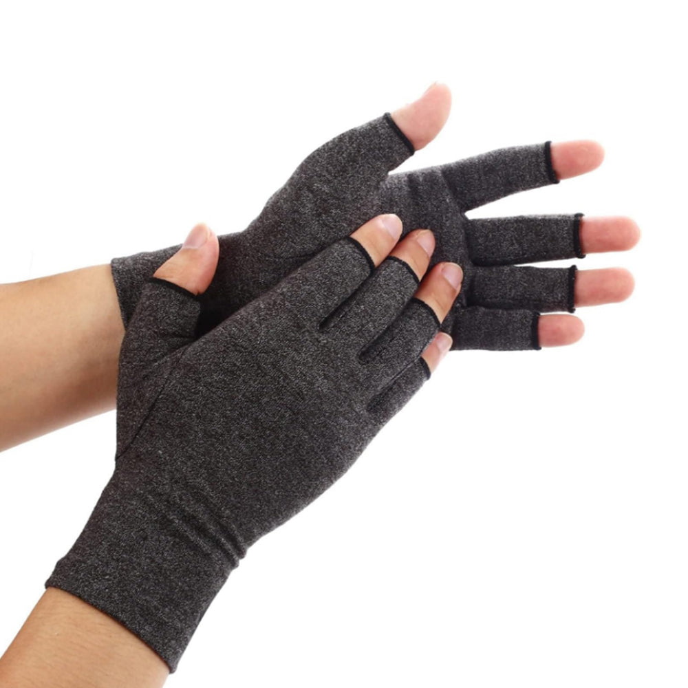 2Pairs Fingerless Arthritis Compression Gloves for Pain Relief