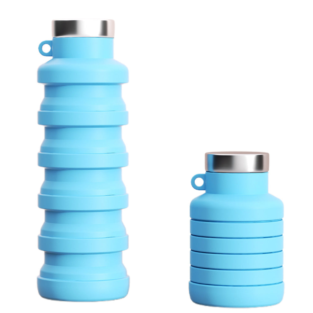 500ml Collapsible Silicone Water Bottle with Hanging Hole for Outdoor Office