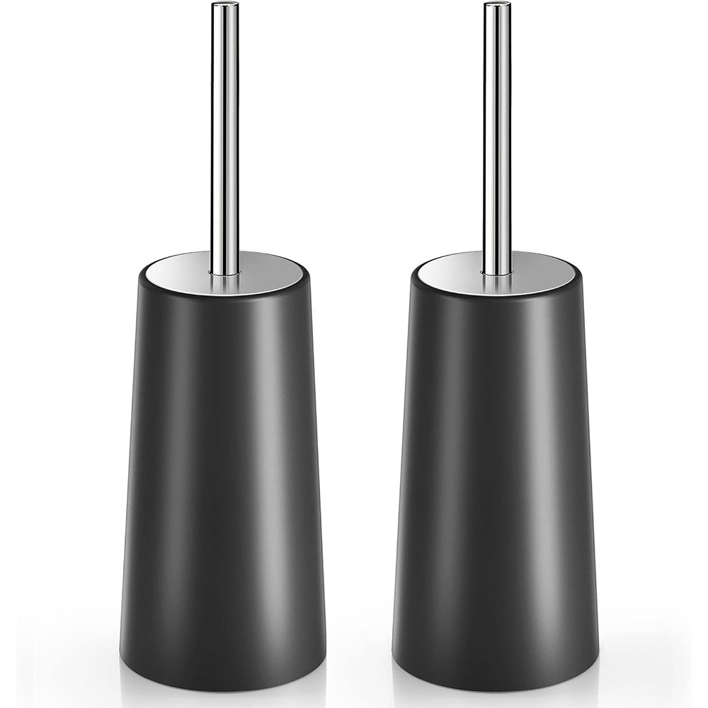 2 Pack Toilet Brush Set with 304 Stainless Steel Handle and Holder
