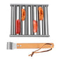 Stainless Steel Hot Dog Grill with Wooden Handle and 4 BBQ Skewers