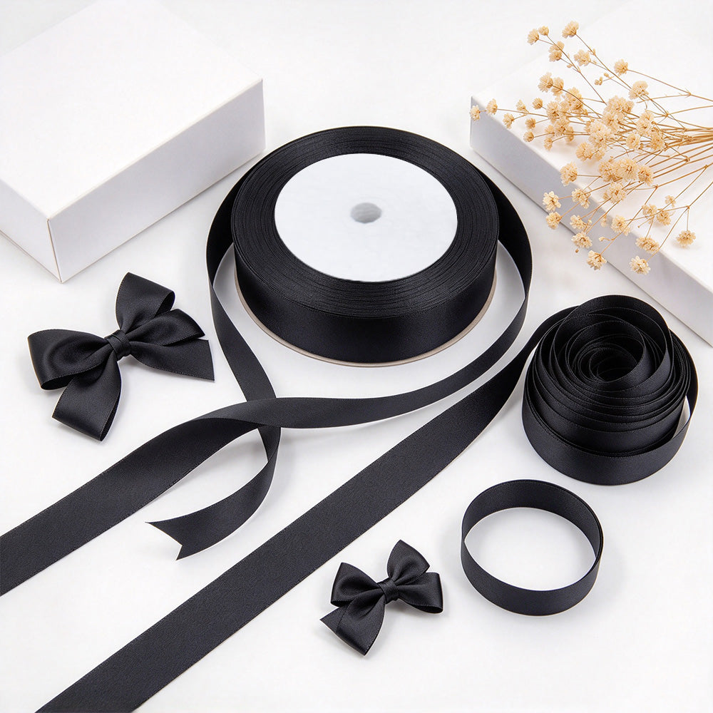 22m Double Sided Polyester Satin Ribbon for Christmas Gift Wrapping