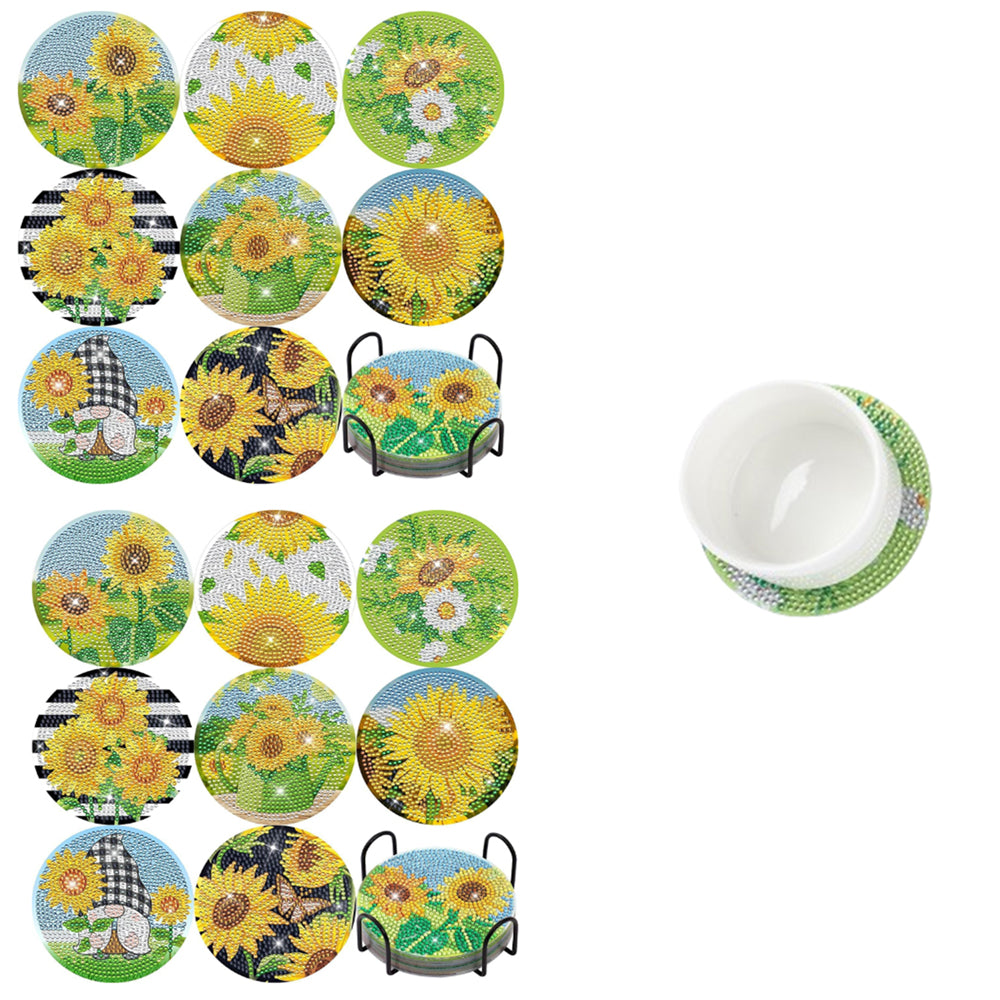 16Pcs Diamond Art Coasters Kit Diamond Painting Coasters