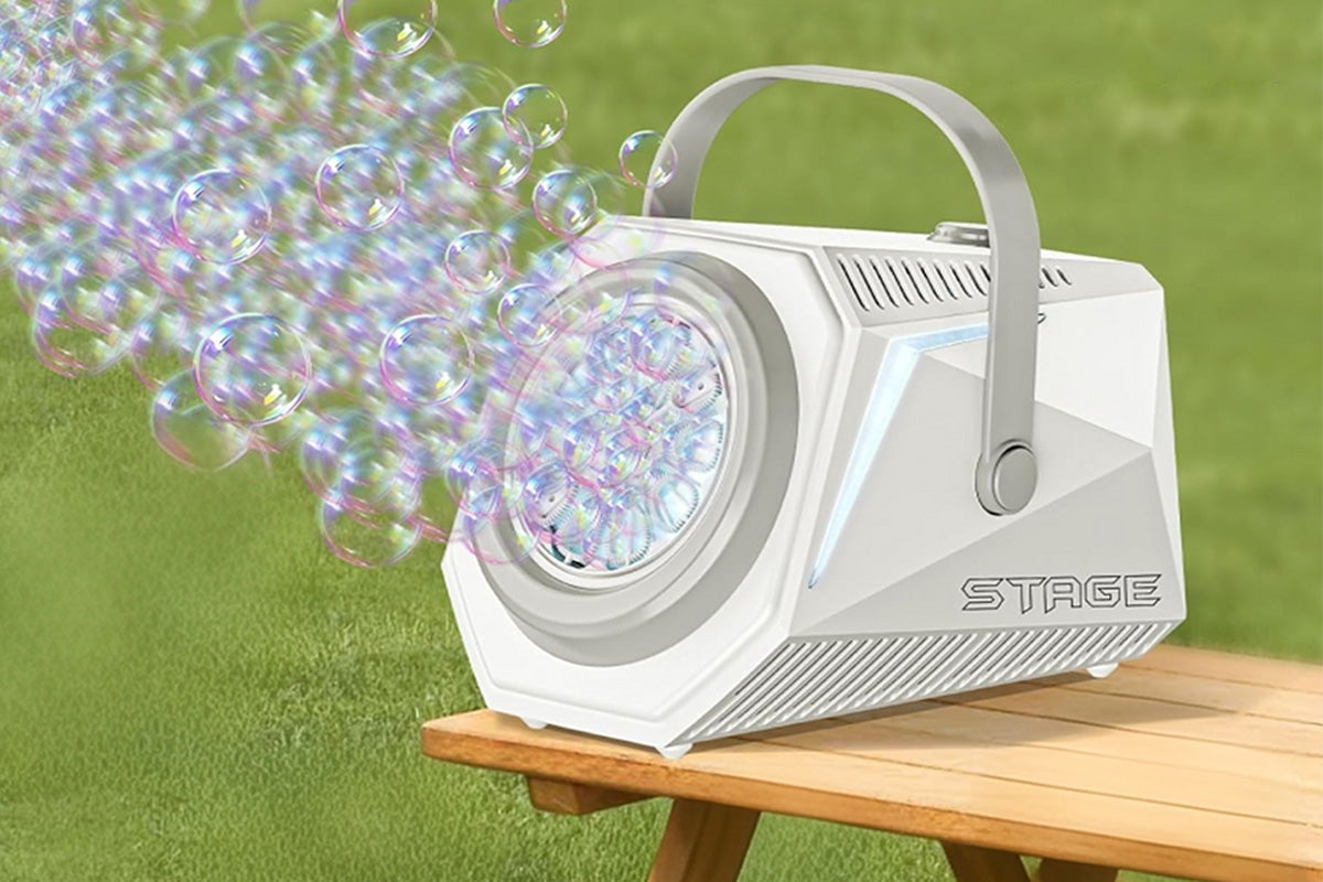 Portable Automatic Bubble Maker Machine Blower LED Light for Parties Wedding
