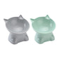 2Pcs Elevated Cat Dog Pet Bowl Feeder-Grey+Green