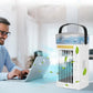 Portable Mini Dual Fan Air Cooler with LED Light and USB Power