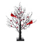 LED Vintage Christmas Tree with Red Cardinals and Warm White Glow