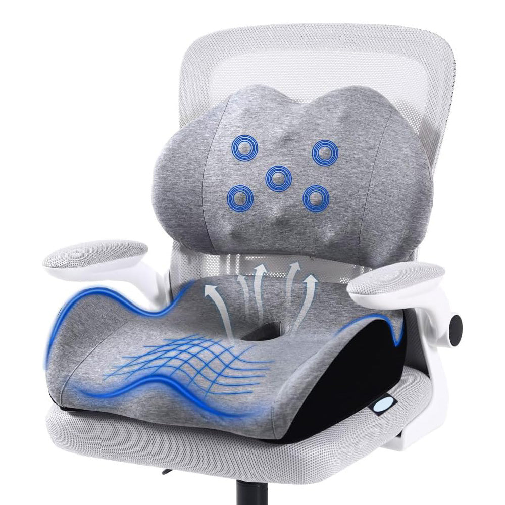 Memory Foam Seat Cushion Lumbar Support Pillow Chair Pad for Office Car