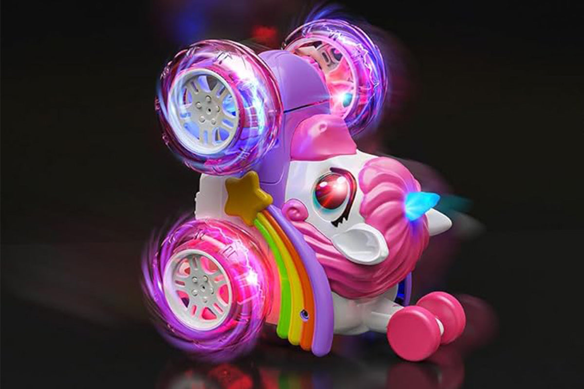 Remote Control Car 360-degree Rotating 4WD RC Stunt Twist Cars LED Lights