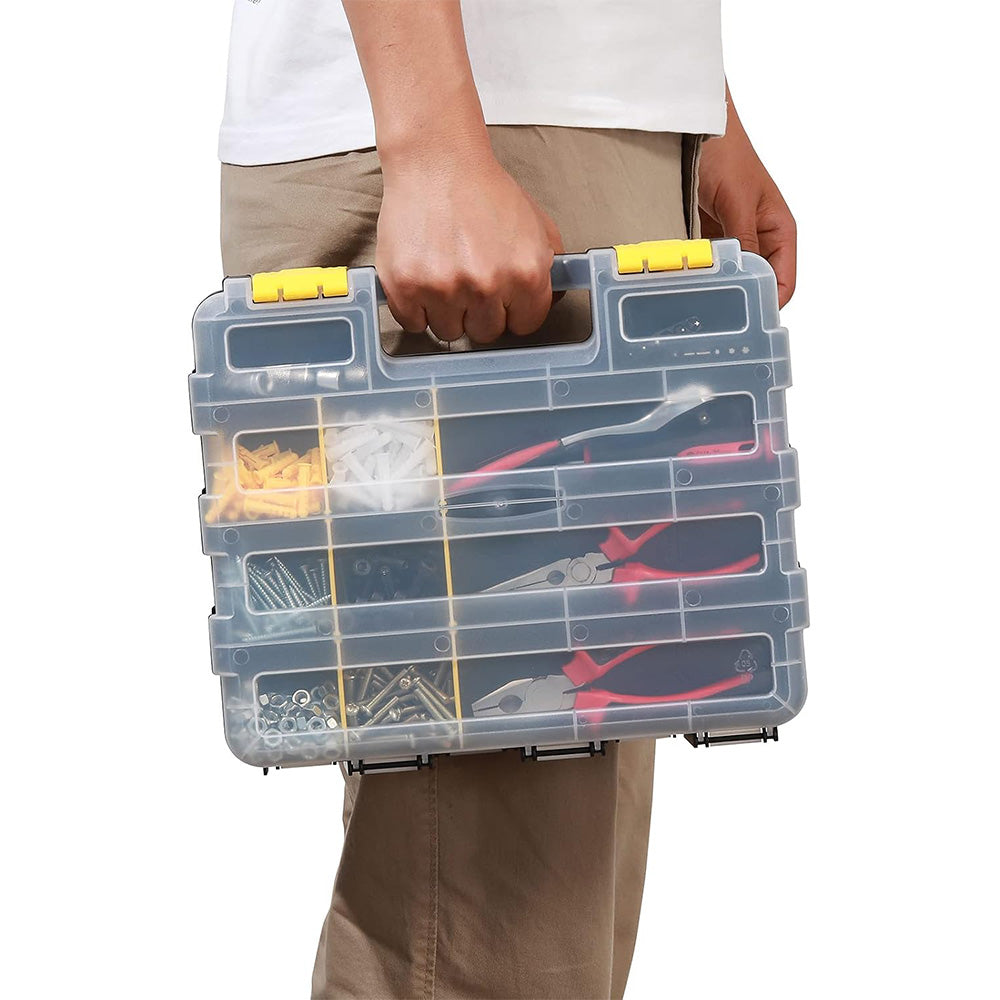 34 Grid Double Sided Tool Organizer Box for Screws Nuts and Small Parts