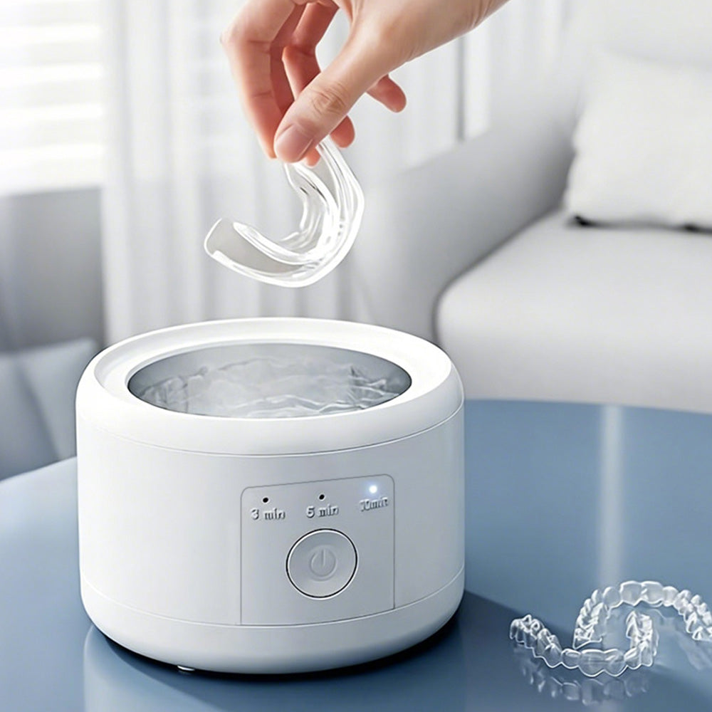Retainer Cleaner Machine for Night Guards, Aligners, and Jewelry with 180ML Capacity