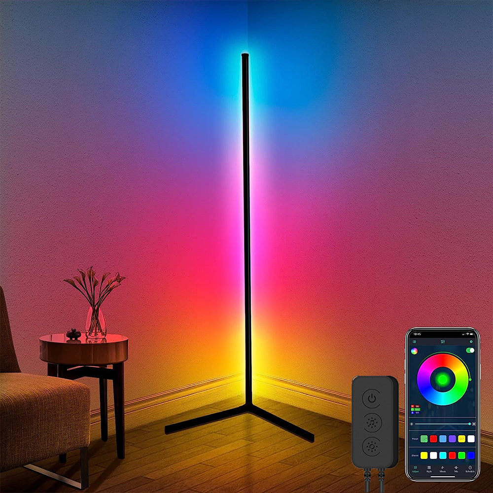 120CM RGB Bluetooth Mobile Phone App Control Corner Floor Lamp