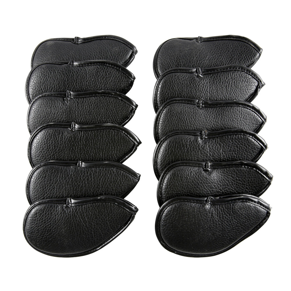 12Pcs PU Leather Head Cover Golf Iron Club Putter Head Cover