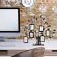 Family Tree Picture Frame Stand with 6 Hanging Picture Frames in Black