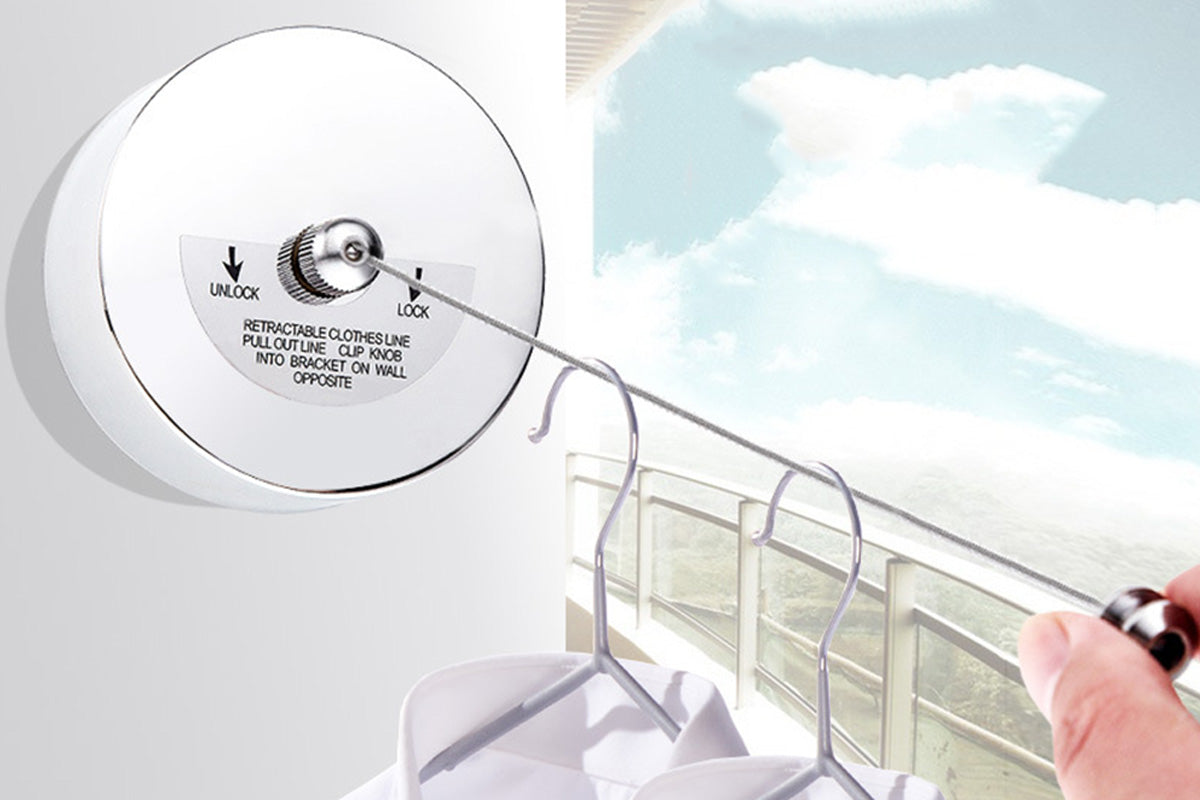 9 Feet Stainless Steel Retractable Clothesline for Indoor Bathroom Drying
