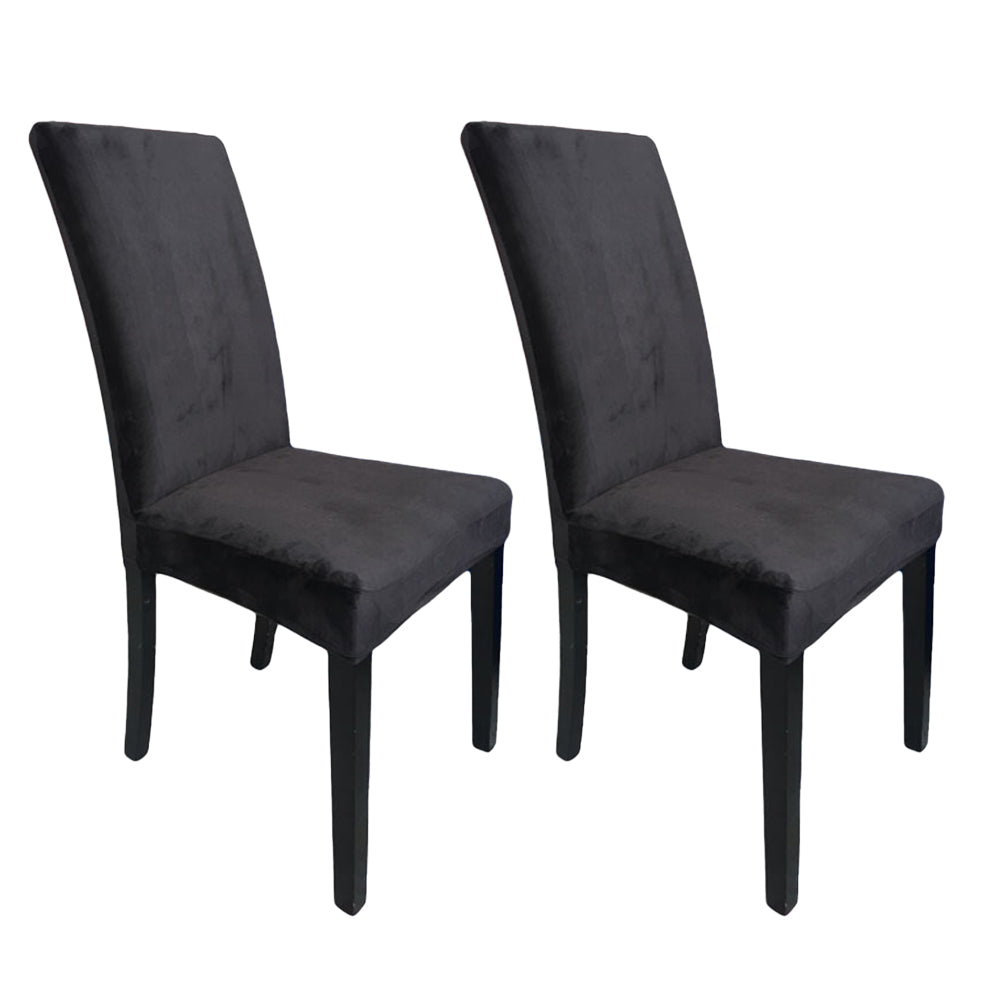 2Pcs Soft Plush Dining Chair Slipcover Antislip Chair Covers for Dining Room