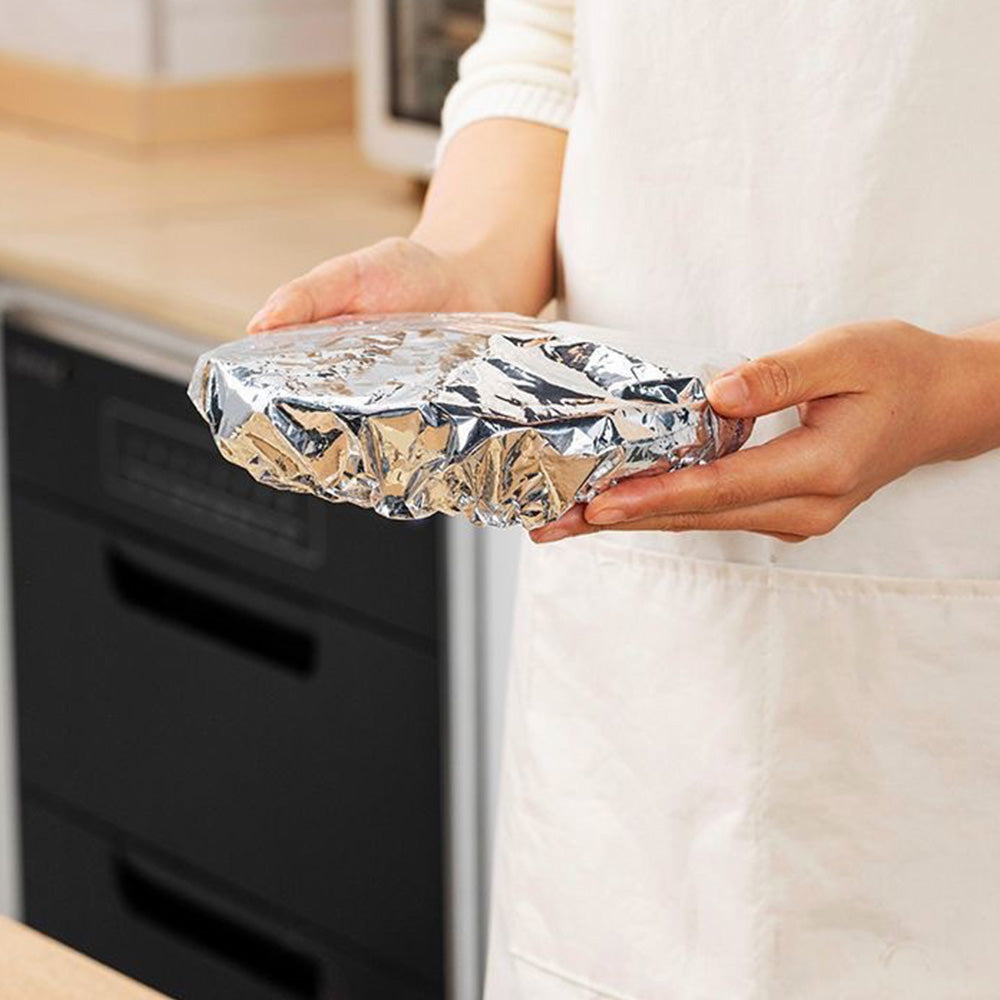 200Pcs Reusable Elastic Aluminum Foil Food Covers for Bowls and Plates