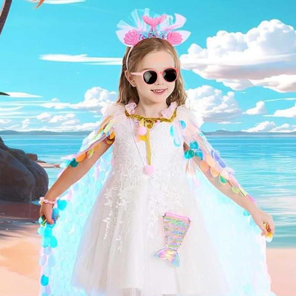 2Pcs Princess Dress-Up Clothes 9Pcs Mermaid Dress-Up Cape Kit