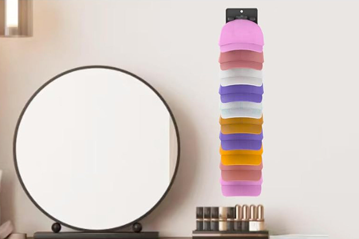 Hat Organizer Built In Spring Clips For Baseball Caps Wall Mount Closet Hat Rack Holder
