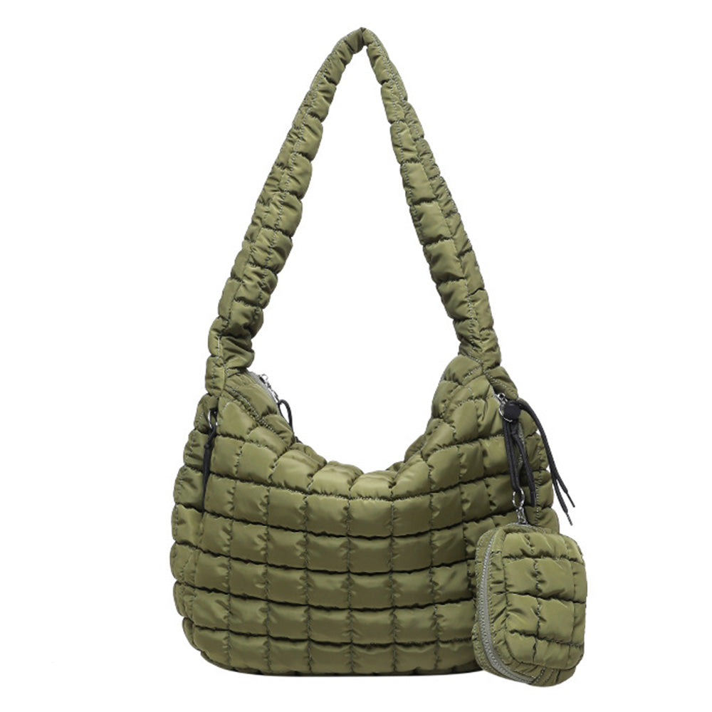 Puffer Tote Bag Quilted Puffy Crossbody Carryall Handbag