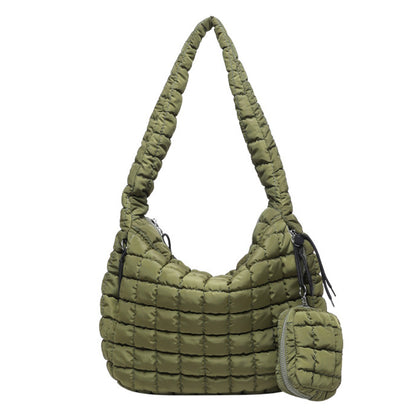 Puffer Tote Bag Quilted Puffy Crossbody Carryall Handbag