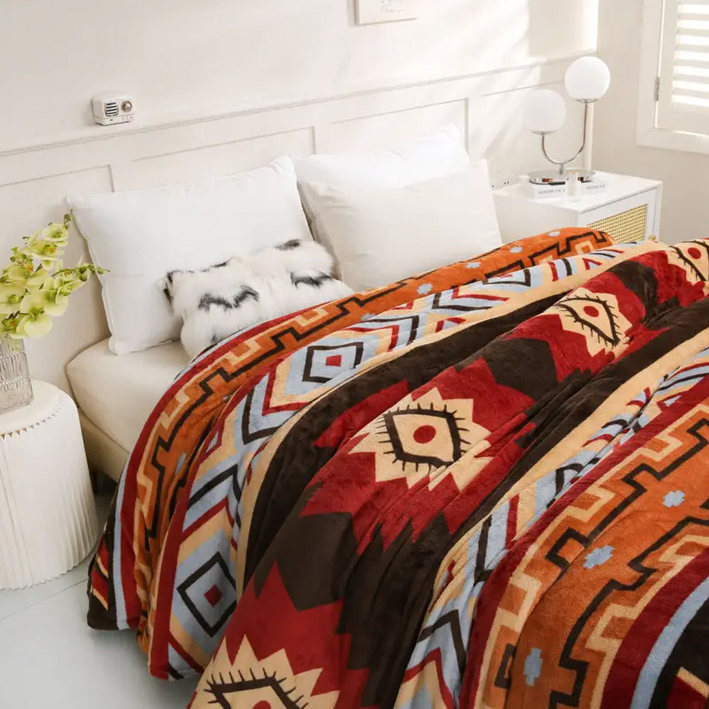 Geometry Pattern Travel Couch Bed Plush Blanket