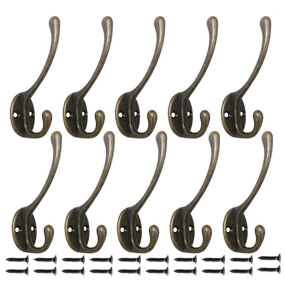 10Pcs Coat Hooks Wall Hooks Mounted Farmhouse Coat Hangers for Bags Caps Keys