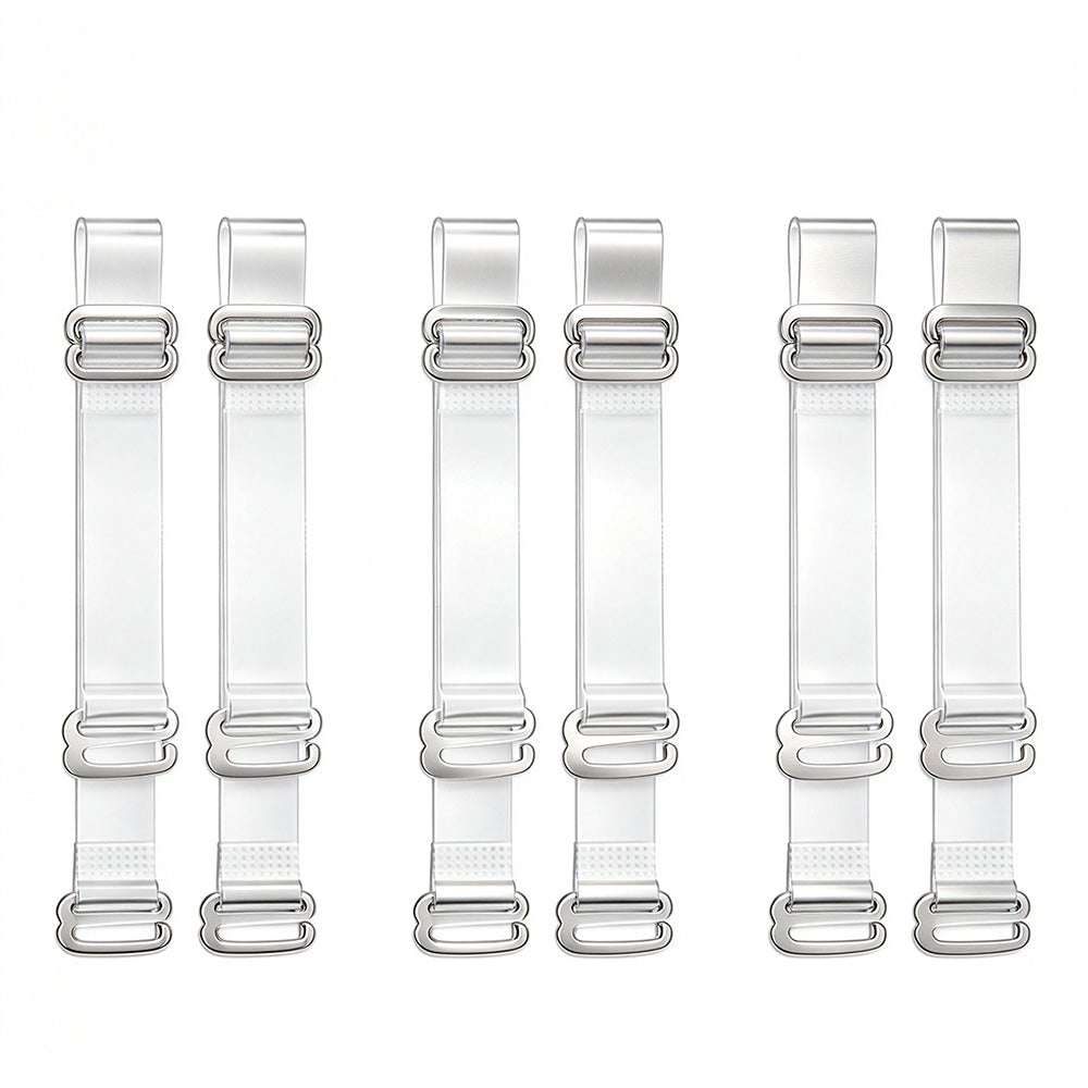 3 Pairs of Clear Adjustable Detachable TPU Bra Shoulder Straps-Style 2