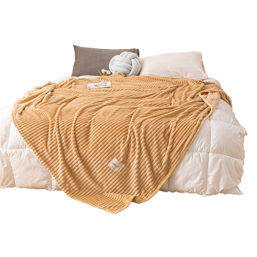 Solid Soft Flannel Plush Throw Sofa Bedding Blanket