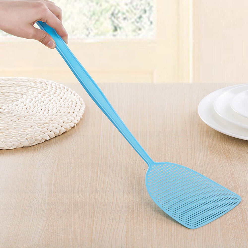 12Pcs Plastic Manual Fly Swatter with Long Handle