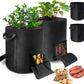 4X15 Gallon Potato Grow Bags with Dual Harvest Window Visible Window Non-Woven Planter Pot