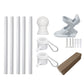 Flag Pole Kit with 360-Degree Rotating Flag Pole Rings Two-Position Bracket