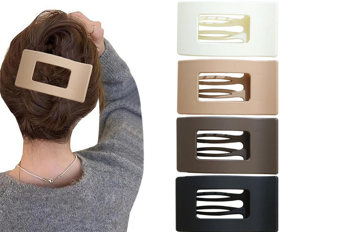 4PCS Flat Hair Clips Large Rectangle No-Slip Claw Clips For Women