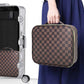 Checkered Makeup Bag Travel Cosmetic Bags Adjustable Partition Toiletry Organizer