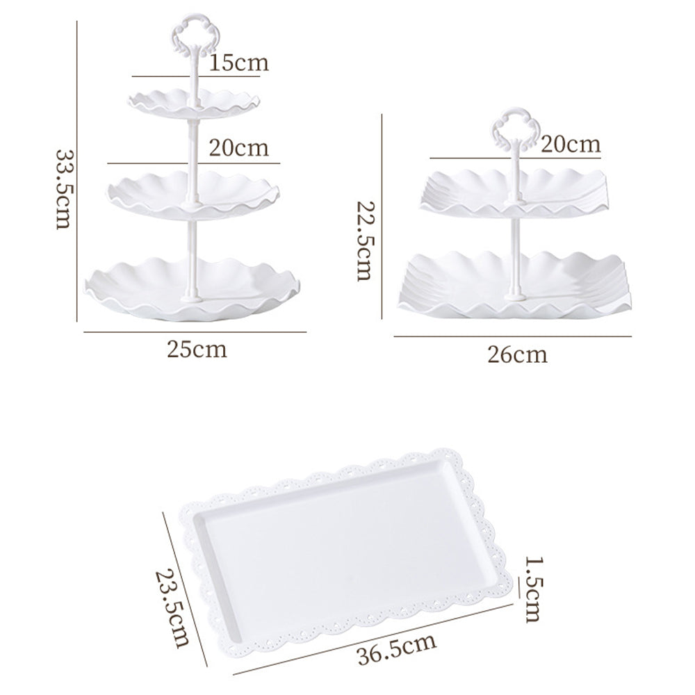 Cake Stand Set with 6 Tiered Cupcake Stands 4 Square Trays for Party Wedding Dessert