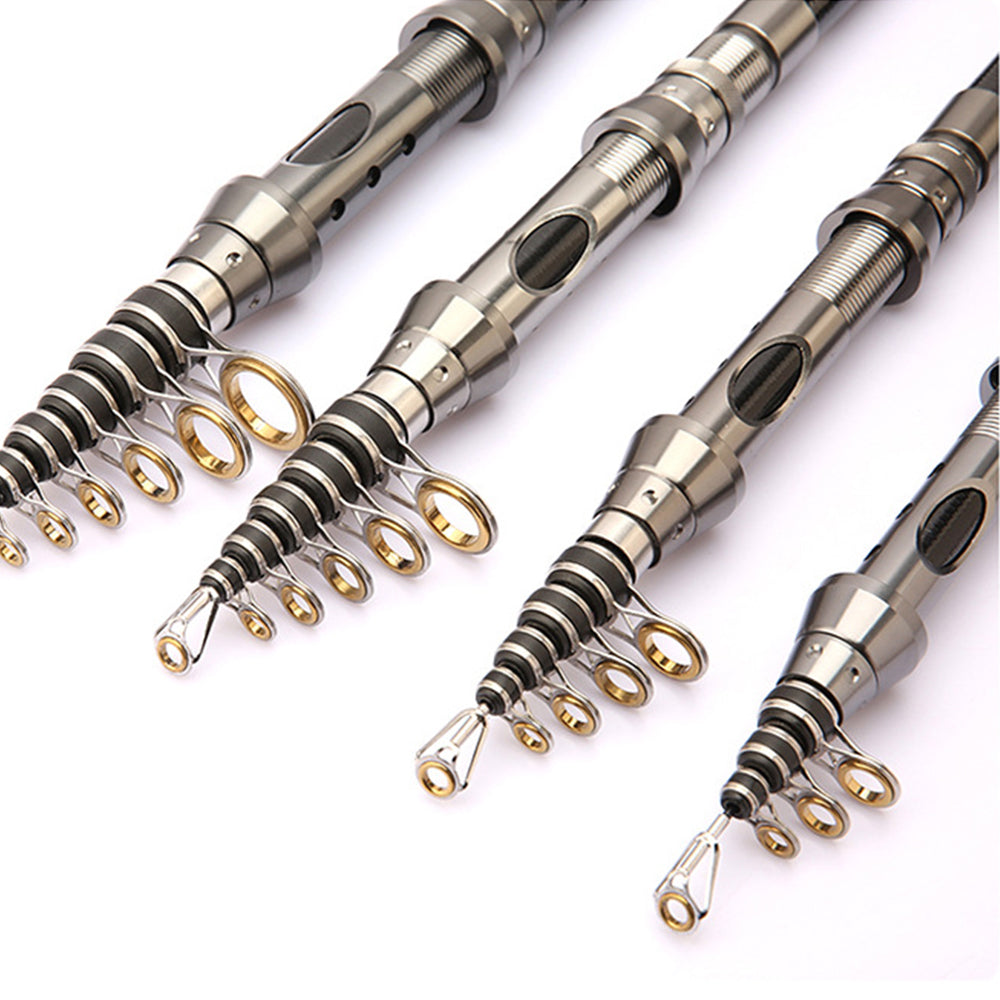 Carbon Fibre Telescopic Fishing Rod Portable Travel Spinning Pole Sea Freshwater