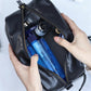PU Toiletry Bag for Men Large Travel Wash Bag Shaving Water-Resistant