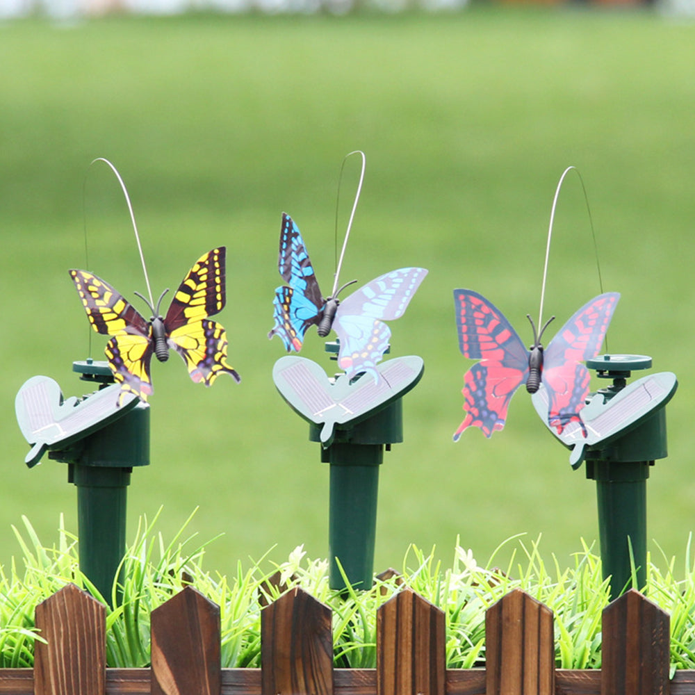 2Pcs Solar Flying Butterfly Garden Decoration