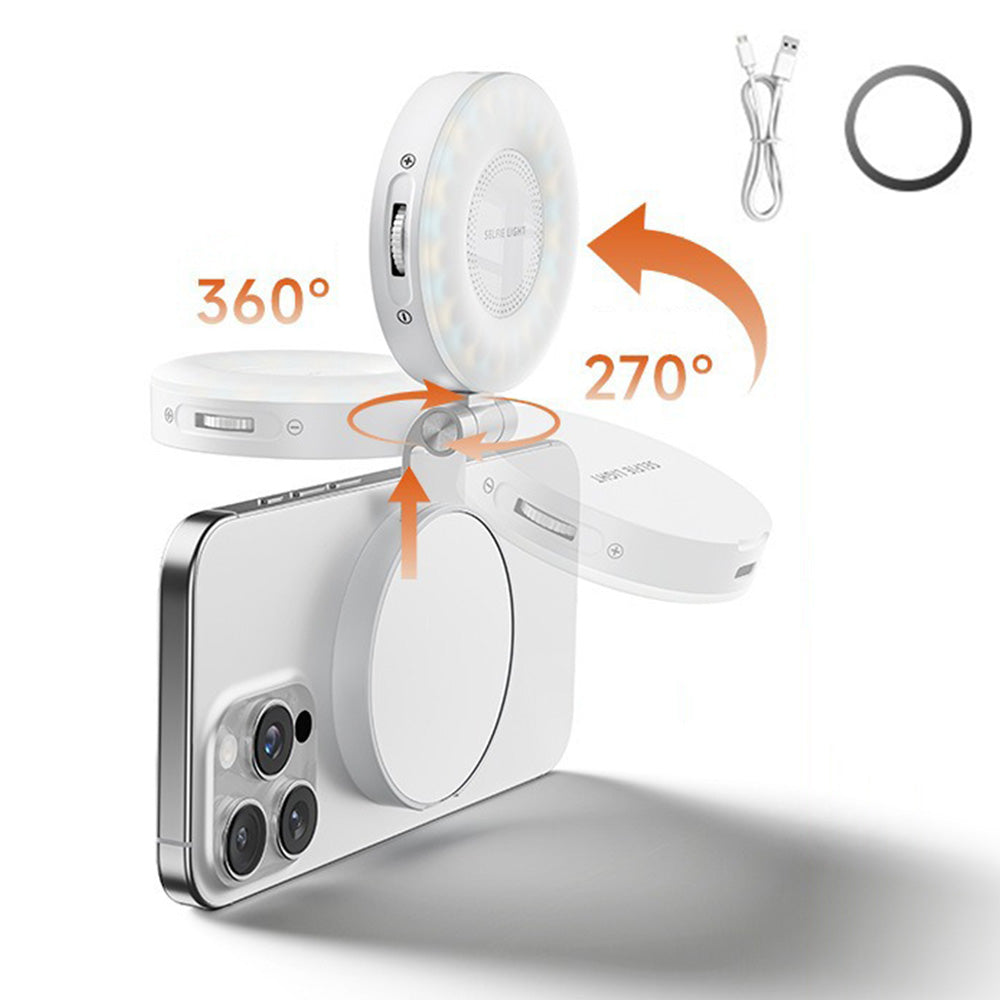 Phone Selfie Light Rechargeable Folding Phone Fill Light With Mirror