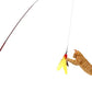 Interactive Cat Toy Set Telescopic Cat Wand with Feather Replacement Pack for Indoor Cat Play
