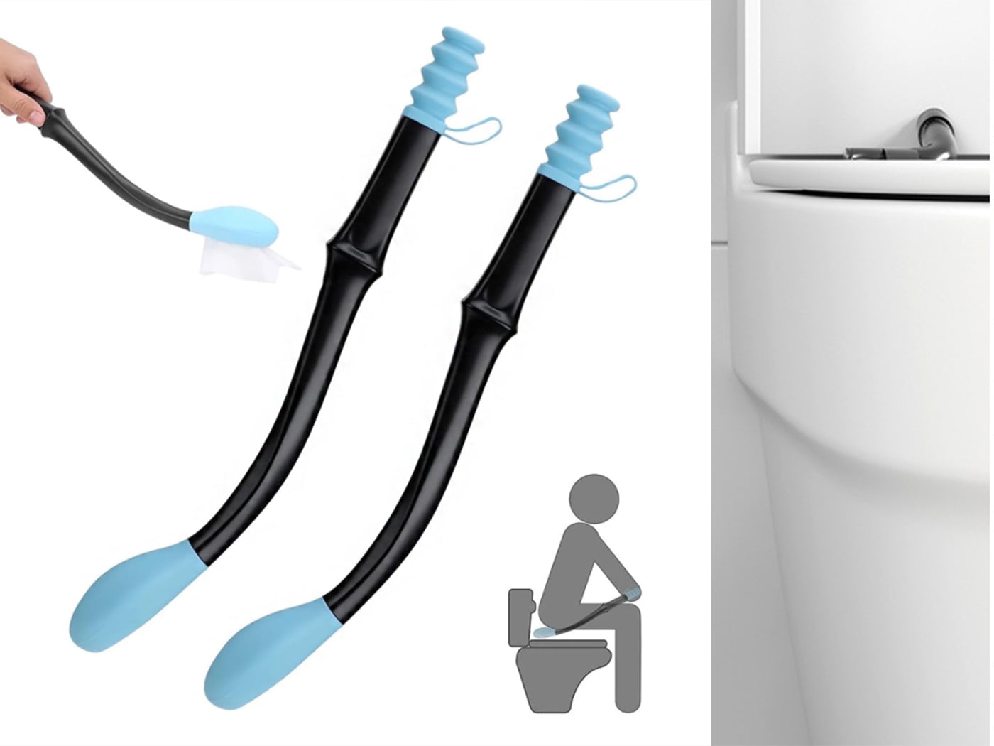 Long Handle Butt Wiper Toilet Aids for Elderly and Disabled