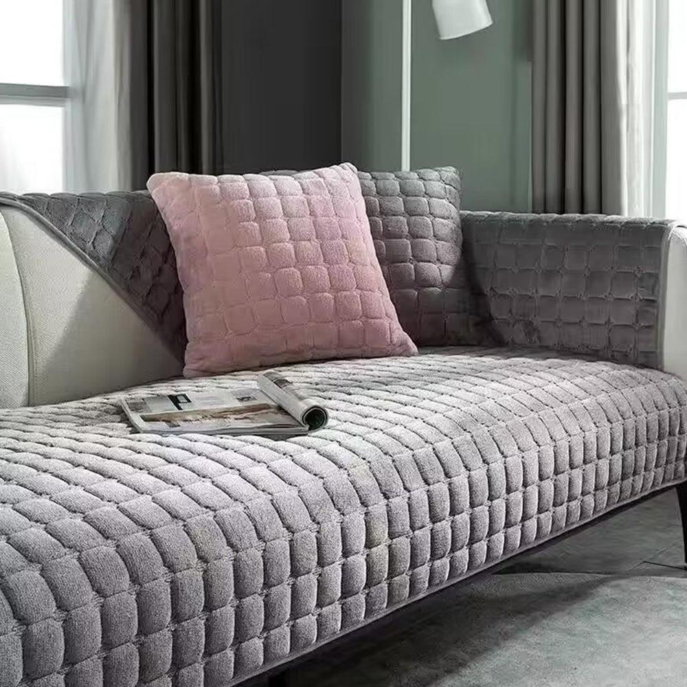 Flannel Non-Slip Thickened Sofa Cushion Cover-210X70CM