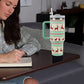 40oz Stainless Steel Christmas Pattern Thermal Mug For Stanley Cup