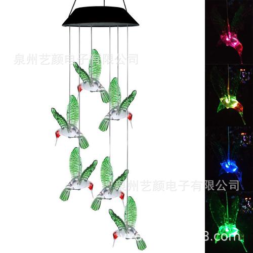 Solar Color Changing Wind Chime Lights-Hummingbird