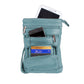 Womens Genuine Leather Multi-Pocket Crossbody Purse Bag