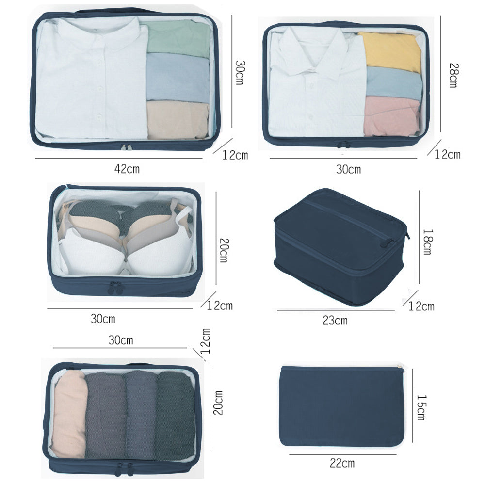 Set of 7Pcs Travel Storage Bags with Shoes Bag