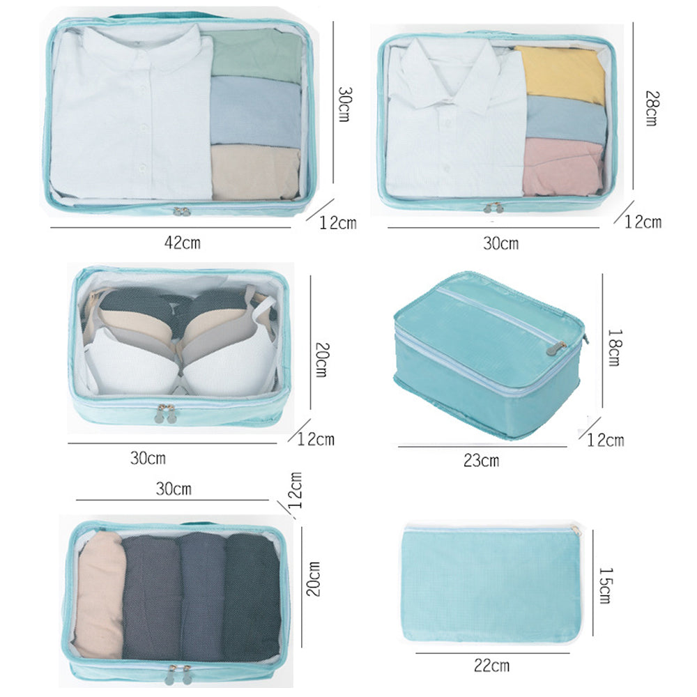 Set of 7Pcs Travel Storage Bags with Shoes Bag